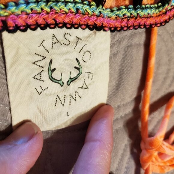 Fantastic Fawn Oversized Orange Burnout with Deep V-Back Top with Tassel trim. - Picture 6 of 6